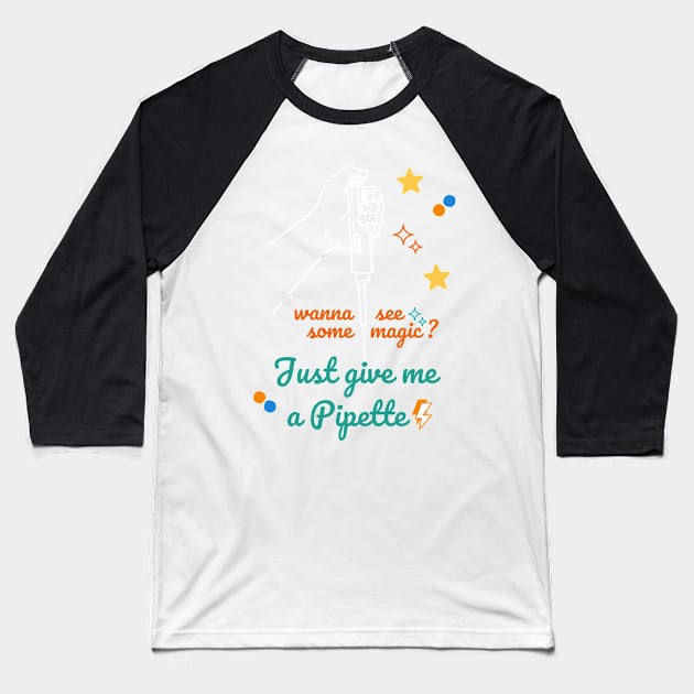 Magical micro Pipette Baseball T-Shirt by labstud